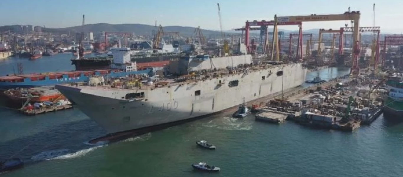 Ακόμα ένα βήμα πιο κοντά η ολοκλήρωση του «TCG Anadolu» - Στόχος να παραδοθεί στο τουρκικό ναυτικό εντός του 2020